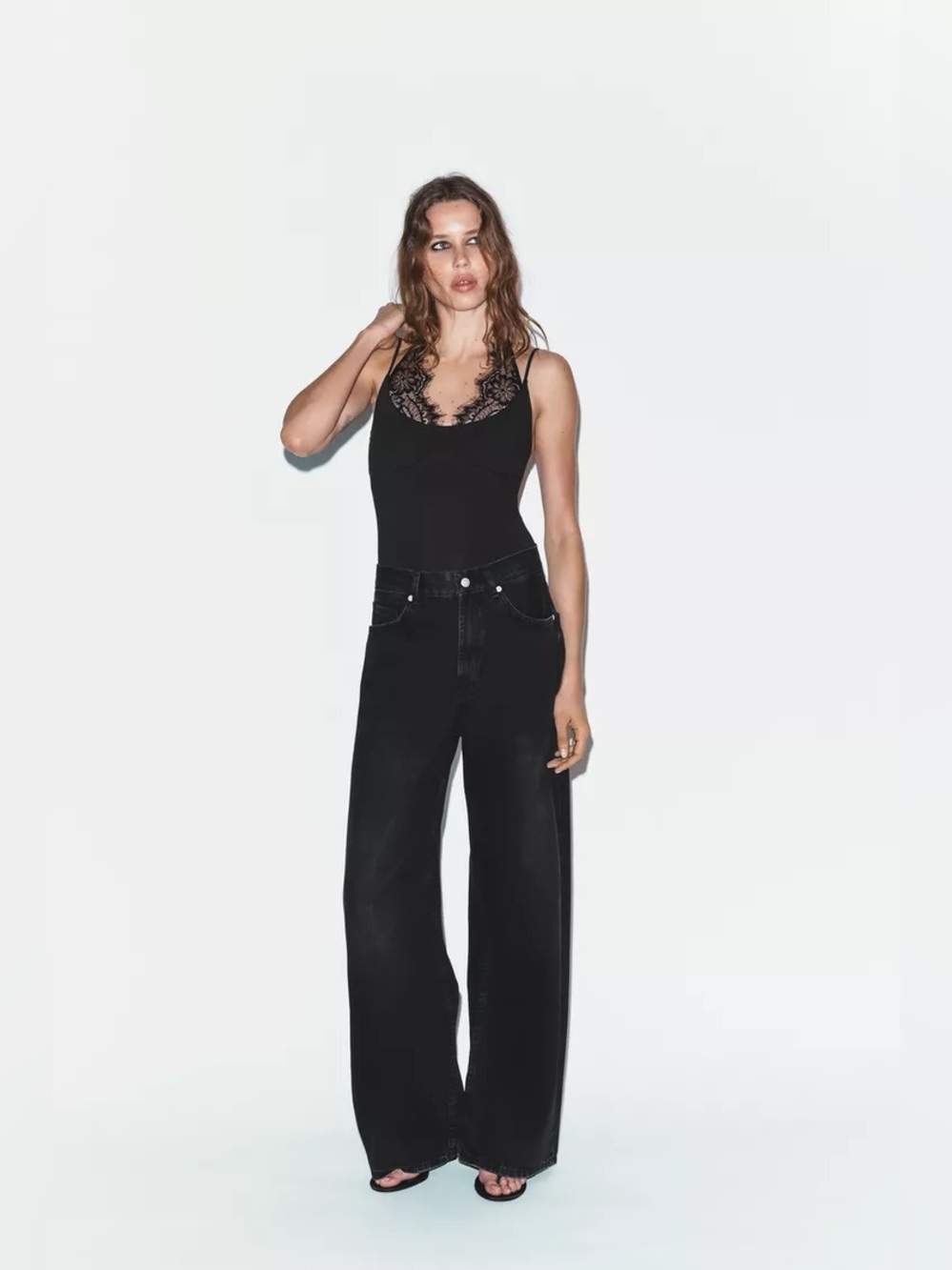 ZARA COMBINATION LACE HALTER BODYSUIT